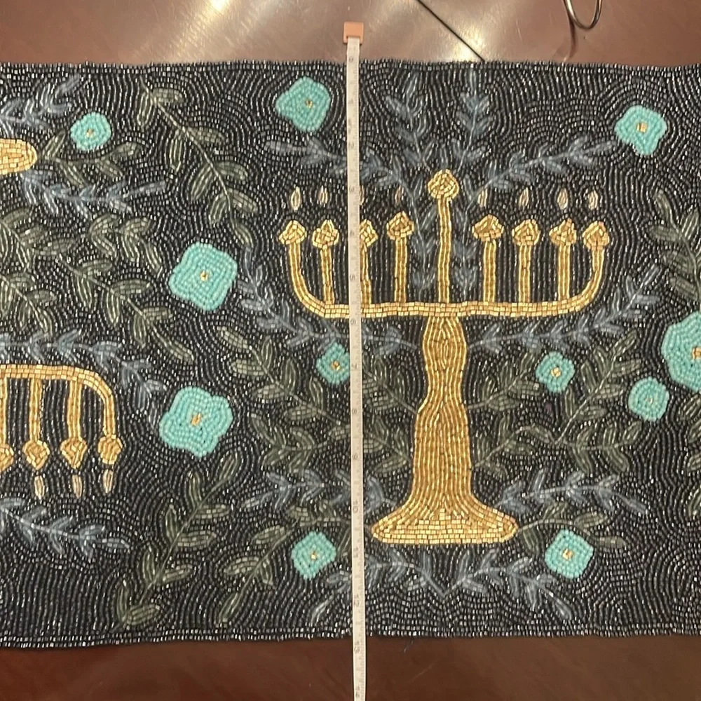 NWT celebrate together Hanukkah beaded runner